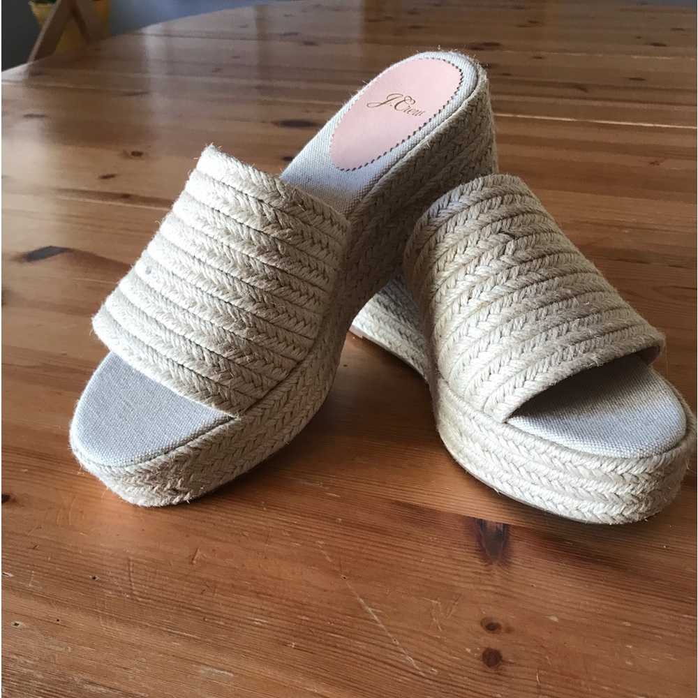 J. Crew platform espadrille slides size 7 like new
